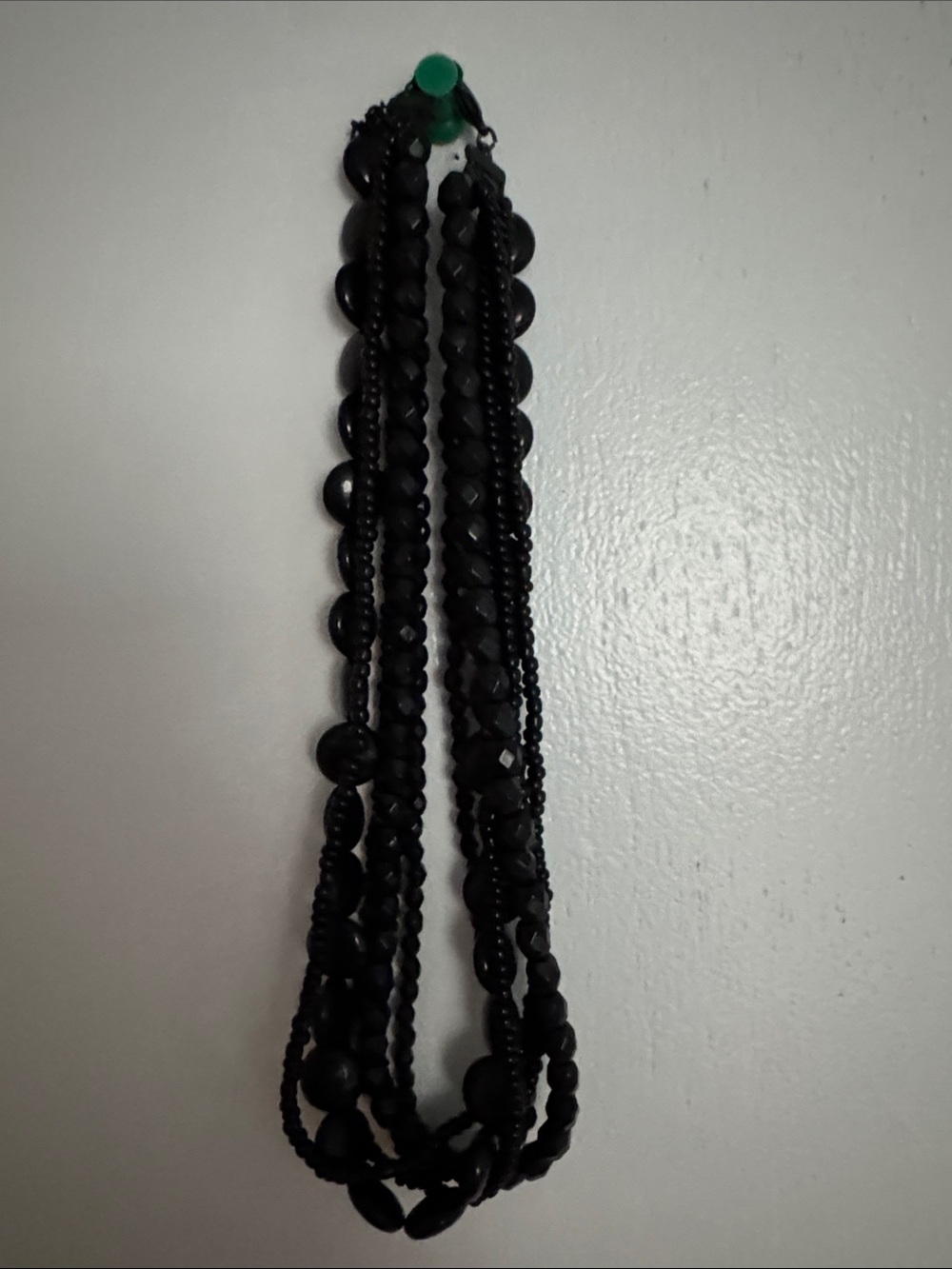 Black Multi-Strand Beaded Necklace